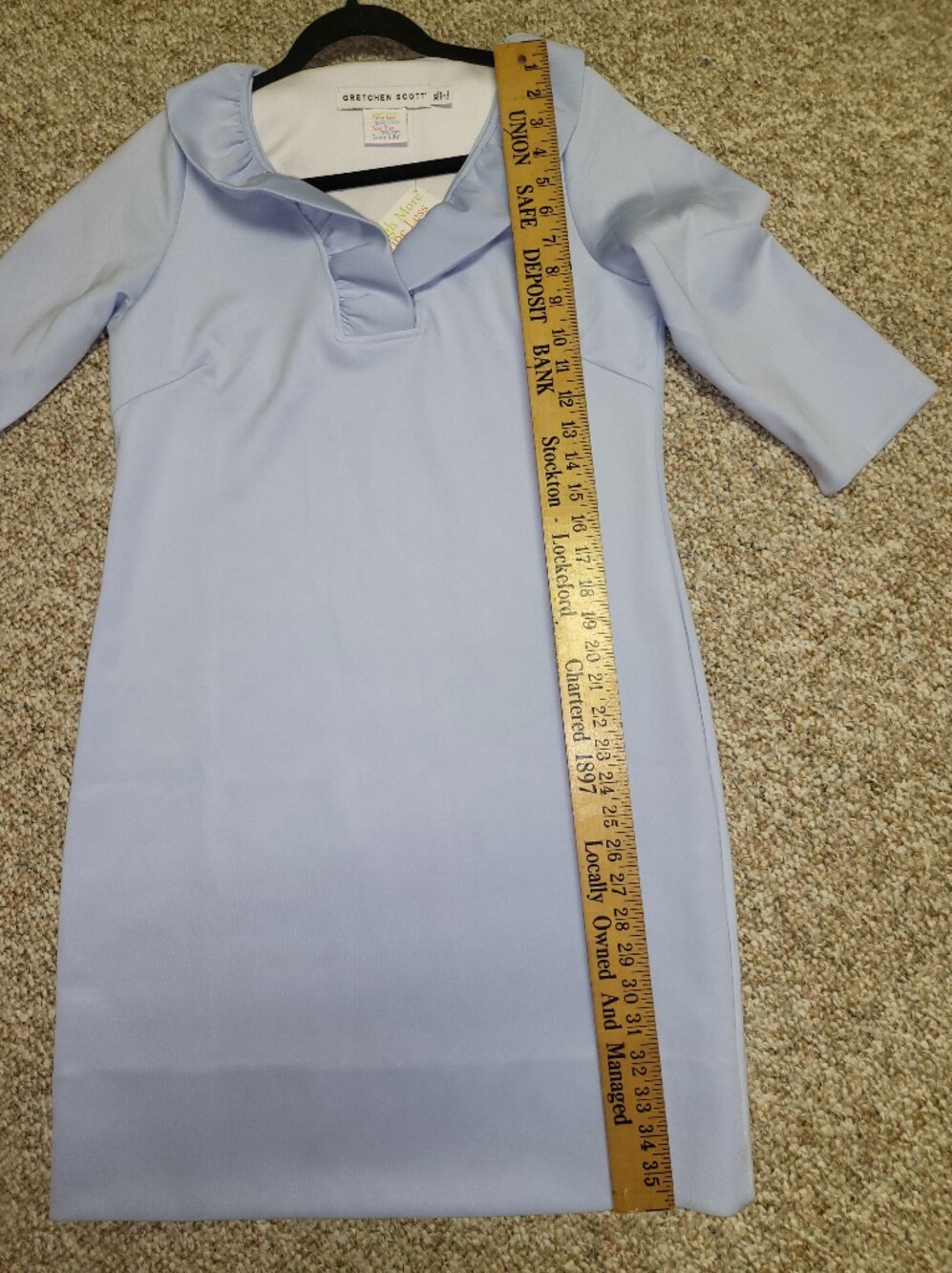 Gretchen Scott Designs Perwinkle Ruffle-Neck Midi Shift Dress Size XL NWT NEW - Picture 12 of 12